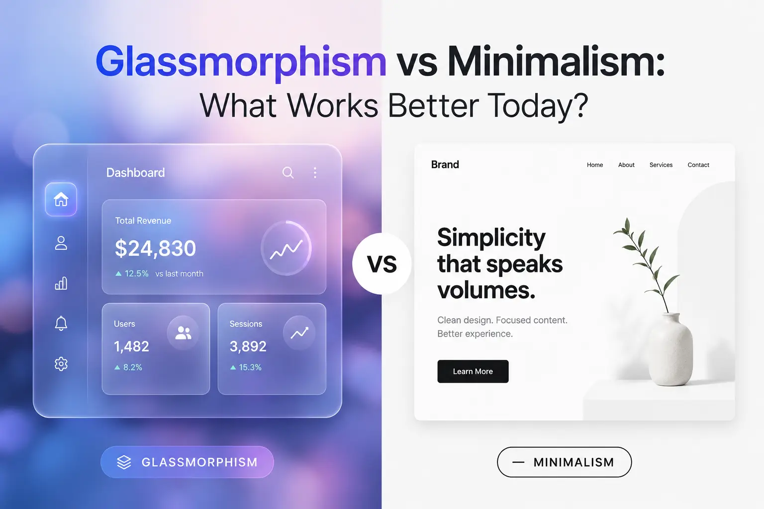 Glassmorphism vs Minimalism: What Works Better Today